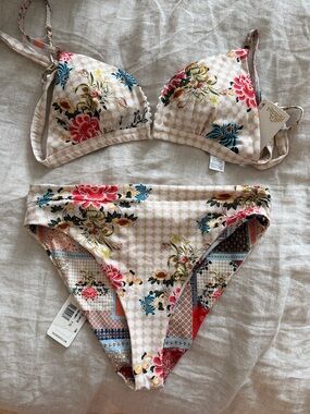 NWT Agua Bendita Penelope Alana Bikini Set XL Reversible Bottoms
